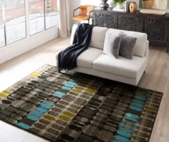 Mohawk Carlton Lagoon Blue & Brown Abstract Area Rug -Cuisinart Store 810600748 A0 4