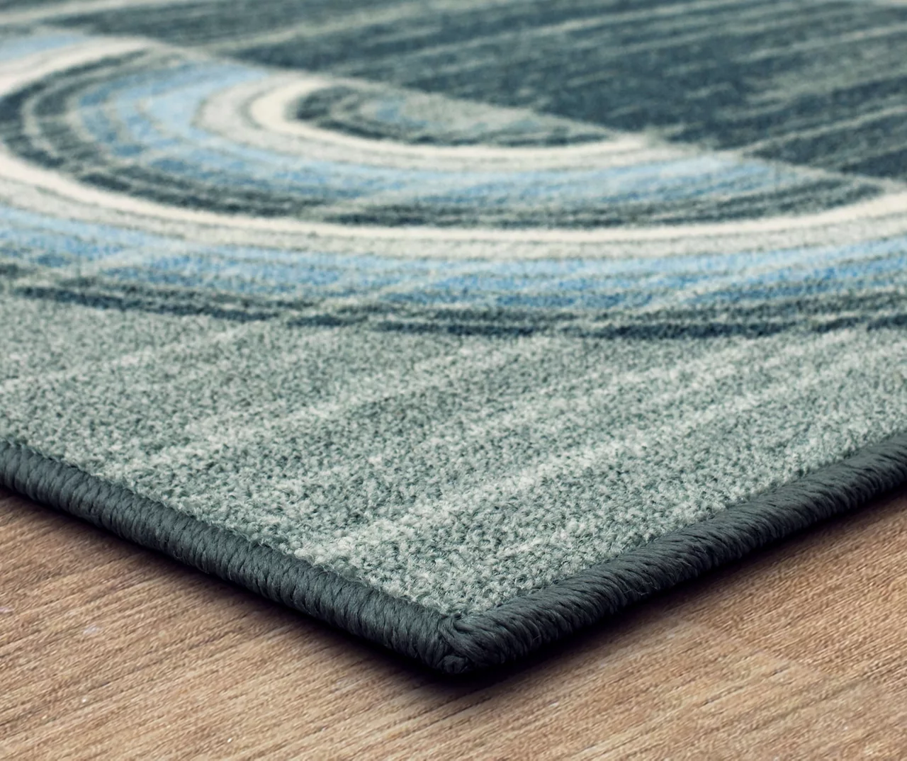 Karah Gray & Blue Circles Area Rug, (7.5' X 10') 2 Karah Gray & Blue Circles Area Rug, (7.5' X 10') - Image 2