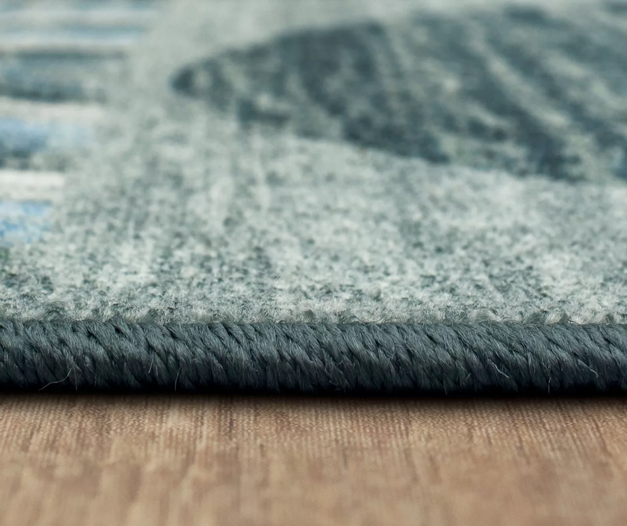 Karah Gray & Blue Circles Area Rug, (7.5' X 10') 5 Karah Gray & Blue Circles Area Rug, (7.5' X 10') - Image 5