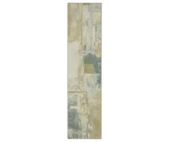 Fusion Tan & Beige Abstract Area Rug, (2' X 6')