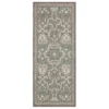 Coastal Desire Light Gray & Turquoise Ornamental Outdoor Area Rug, (2.5' X 6')