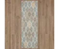 Paradise Grove Light Gray & Turquoise Arabesque Outdoor Area Rug, (2.5' X 6') -Cuisinart Store 810600841 A0 2