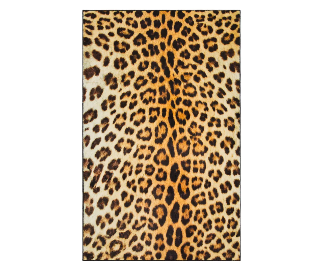 Yellow & Black Leopard Print Area Rug, (4' X 6') 1 Yellow & Black Leopard Print Area Rug, (4' X 6')