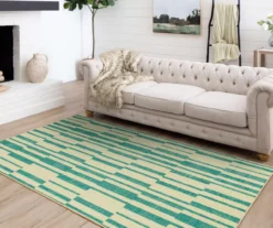 Augusta Light Blue & Beige Offset Stripe Area Rug, (5' X 8') 15 Augusta Light Blue & Beige Offset Stripe Area Rug, (5' X 8') -Cuisinart Store 810600953 A0 4