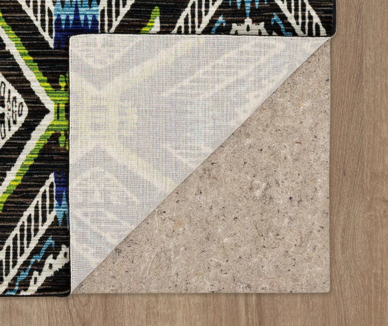 Celinda Blue, Green & Black Geo Area Rug, (2.5' X 10') 4 Celinda Blue, Green & Black Geo Area Rug, (2.5' X 10') - Image 4