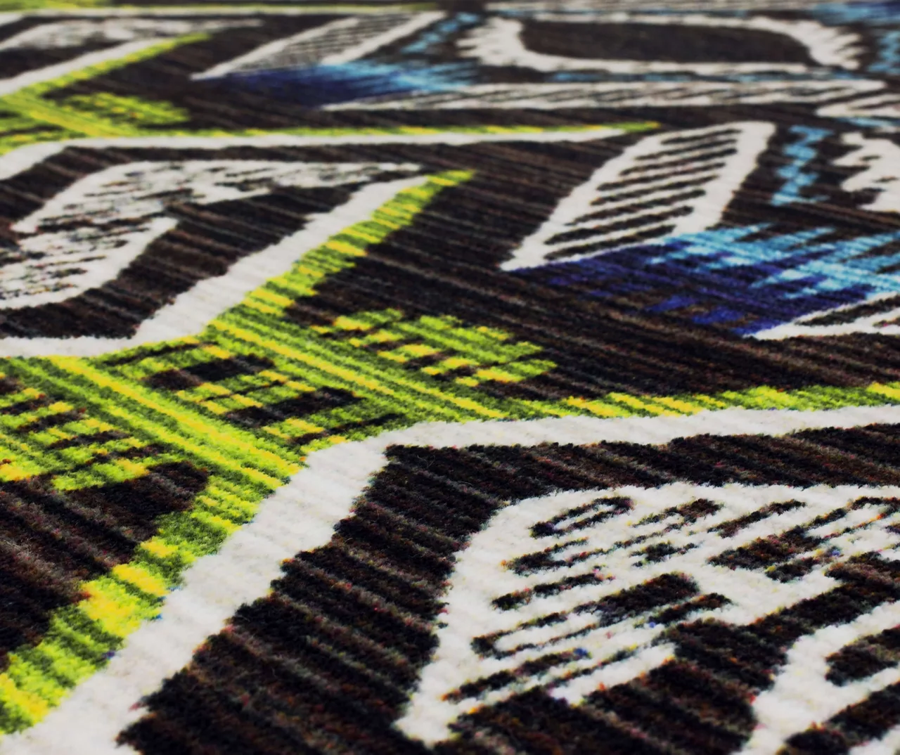 Celinda Blue, Green & Black Geo Area Rug, (2.5' X 10') 6 Celinda Blue, Green & Black Geo Area Rug, (2.5' X 10') - Image 6