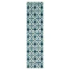 Elyzabeth Blue & White Lattice Area Rug, (2.5' X 10')
