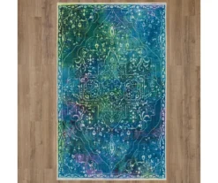 Rowland Teal & Green Ornamental Floral Area Rug, (5' X 8') 12 Rowland Teal & Green Ornamental Floral Area Rug, (5' X 8') -Cuisinart Store 810601011 A0 2