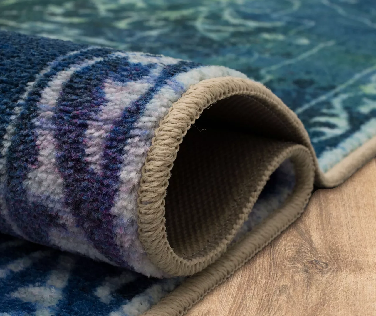 Rowland Teal & Green Ornamental Floral Area Rug, (8' X 10') 6 Rowland Teal & Green Ornamental Floral Area Rug, (8' X 10') - Image 6