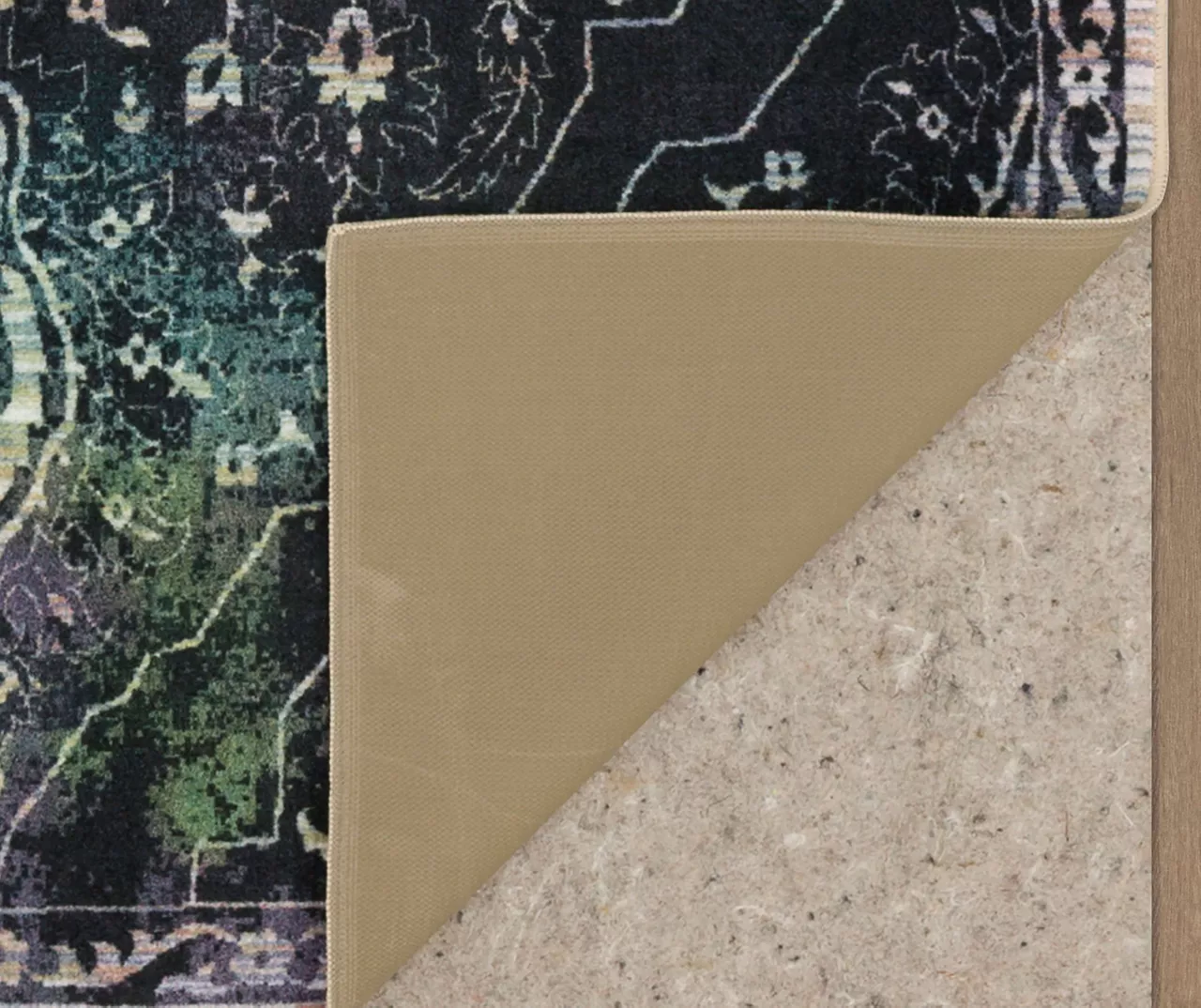 Rowland Charcoal & Blue Ornamental Floral Area Rug, (2' X 8') 3 Rowland Charcoal & Blue Ornamental Floral Area Rug, (2' X 8') - Image 3