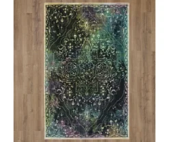 Rowland Charcoal & Blue Ornamental Floral Area Rug, (5' X 8') -Cuisinart Store 810601016 A0 2