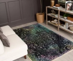 Rowland Charcoal & Blue Ornamental Floral Area Rug, (5' X 8') -Cuisinart Store 810601016 A0 4