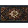 Tethys Navy & Brown Ornamental Accent Rug, (20" X 34")