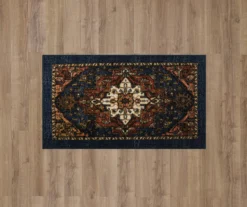 Tethys Navy & Brown Ornamental Accent Rug, (20" X 34") 10 Tethys Navy & Brown Ornamental Accent Rug, (20" X 34") -Cuisinart Store 810601023 A0 2