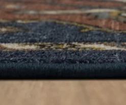 Tethys Navy & Brown Ornamental Accent Rug, (20" X 34") 14 Tethys Navy & Brown Ornamental Accent Rug, (20" X 34") -Cuisinart Store 810601023 A8 4