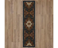 Tethys Navy & Brown Ornamental Area Rug, (2' X 8') -Cuisinart Store 810601024 A0 2
