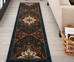 Tethys Navy & Brown Ornamental Area Rug, (2' X 8') -Cuisinart Store 810601024 A0 3