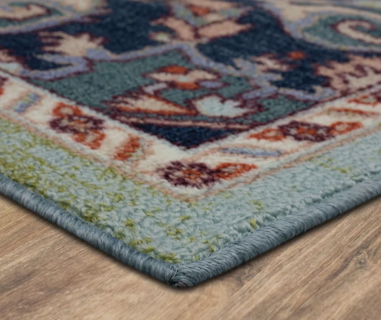 Tethys Green & Blue Ornamental Area Rug, (2' X 8') 2 Tethys Green & Blue Ornamental Area Rug, (2' X 8') - Image 2
