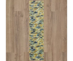 Warrick Tan & Blue Abstract Area Rug, (2' X 8') -Cuisinart Store 810601032 A0 2