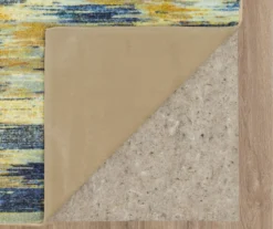 Warrick Tan & Blue Abstract Area Rug, (2' X 8') -Cuisinart Store 810601032 A8 2