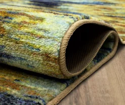 Warrick Tan & Blue Abstract Area Rug, (2' X 8') -Cuisinart Store 810601032 A8 5