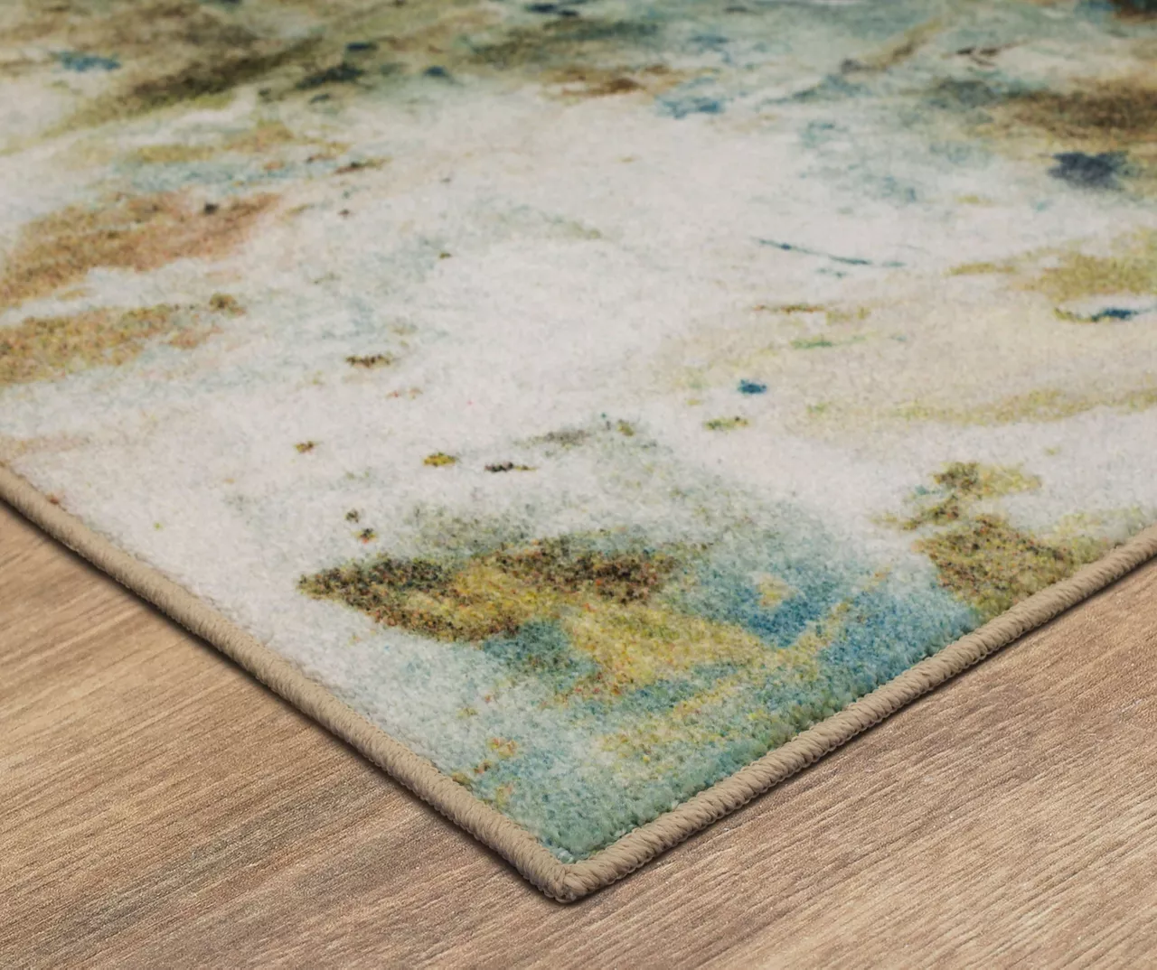 Shoreline Water Blue & Brown Abstract Area Rug, (2' X 10') 2 Shoreline Water Blue & Brown Abstract Area Rug, (2' X 10') - Image 2