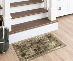 Tecate Gray Bordered Arabesque Accent Rug, (20" X 34") 13 Tecate Gray Bordered Arabesque Accent Rug, (20" X 34") -Cuisinart Store 810601073 A0 3