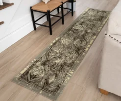 Tecate Gray Bordered Arabesque Area Rug, (2' X 8') 12 Tecate Gray Bordered Arabesque Area Rug, (2' X 8') -Cuisinart Store 810601074 A0 3
