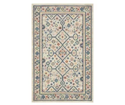 Metis Cream & Multi-Color Geometric Area Rug, (5' X 8')