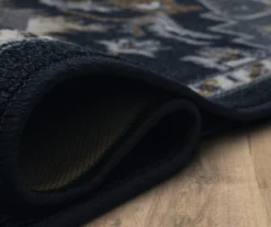 Tethys Navy & Charcoal Ornamental Accent Rug, (20" X 34") 15 Tethys Navy & Charcoal Ornamental Accent Rug, (20" X 34") -Cuisinart Store 810601110 A8 5