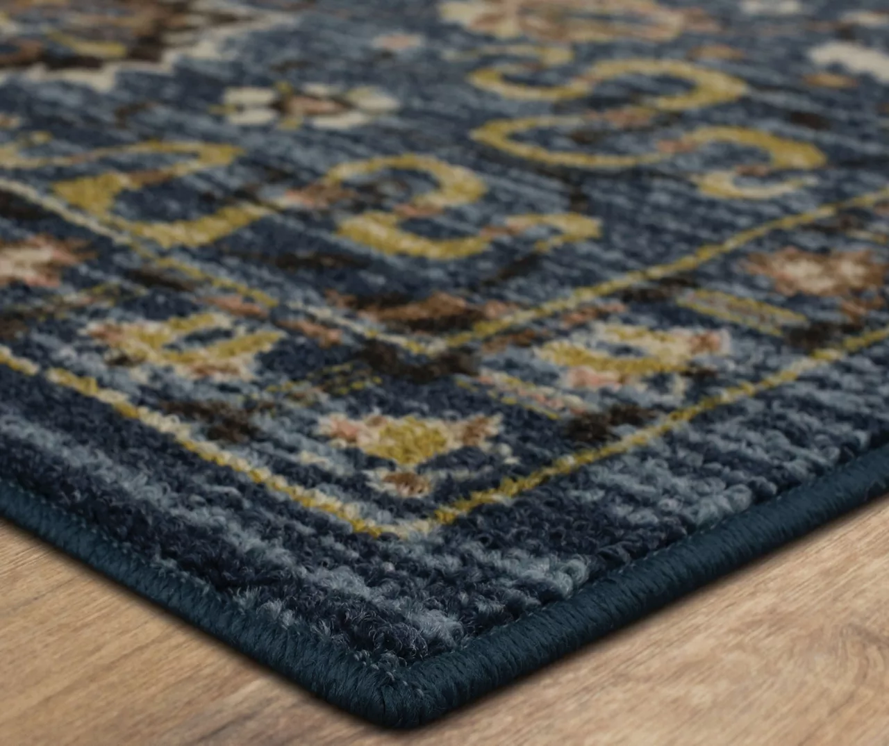 Bay Hill Navy & Brown Floral Area Rug, (2' X 8') 2 Bay Hill Navy & Brown Floral Area Rug, (2' X 8') - Image 2