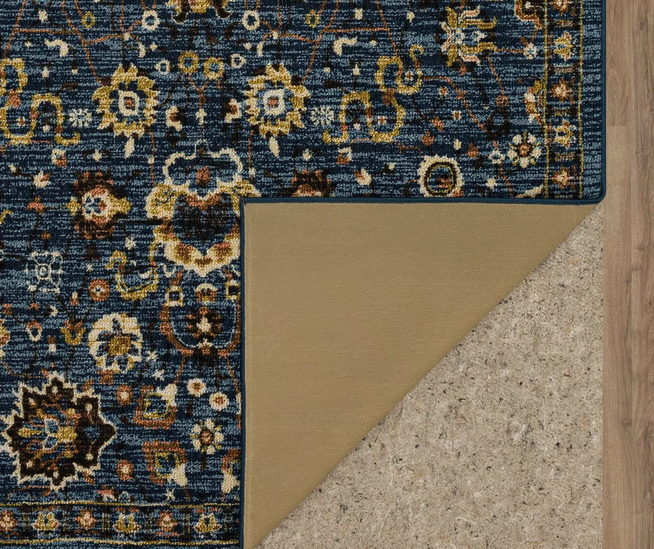 Bay Hill Navy & Brown Floral Area Rug, (2' X 8') 3 Bay Hill Navy & Brown Floral Area Rug, (2' X 8') - Image 3