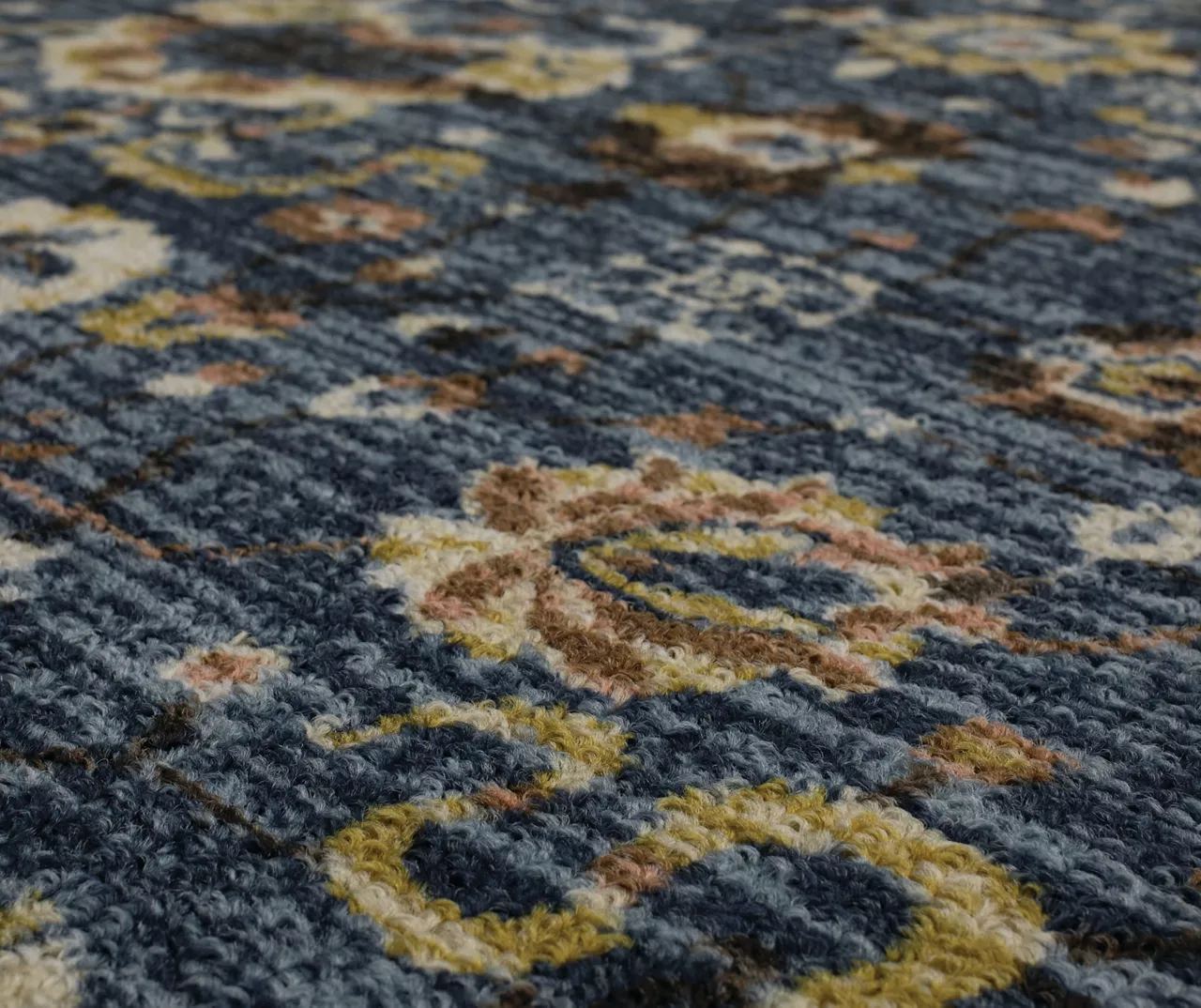 Bay Hill Navy & Brown Floral Area Rug, (2' X 8') 4 Bay Hill Navy & Brown Floral Area Rug, (2' X 8') - Image 4