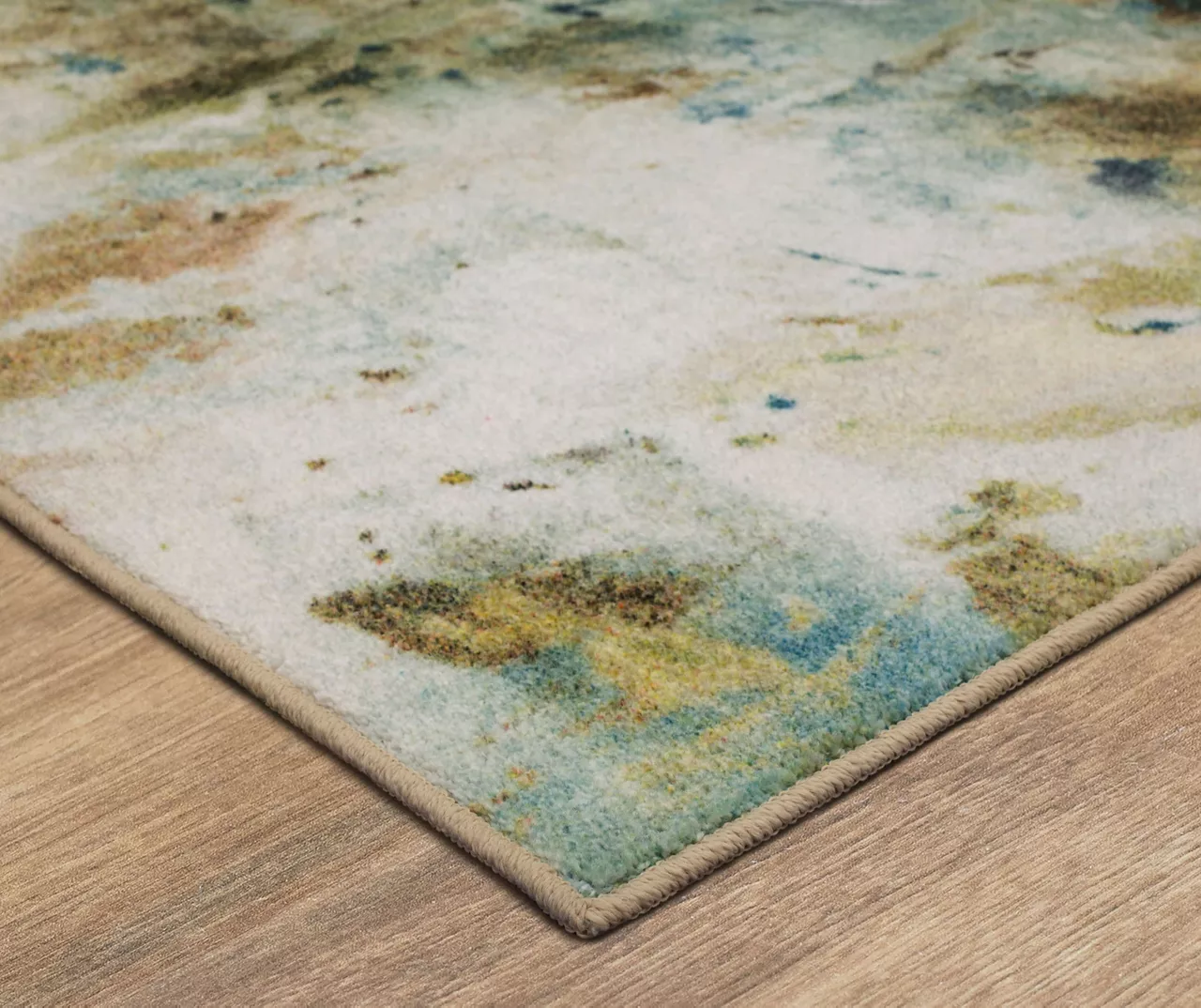 Shoreline Water Blue & Brown Abstract Area Rug, (5' X 8') 2 Shoreline Water Blue & Brown Abstract Area Rug, (5' X 8') - Image 2