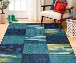Beachscape Navy & Blue Patchwork Area Rug, (5' X 8') 13 Beachscape Navy & Blue Patchwork Area Rug, (5' X 8') -Cuisinart Store 810601157 A0 3