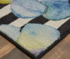 Blue & Black Floral & Stripe Mix Area Rug -Cuisinart Store 810601164 A8 1