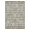 Paradise Grove Light Gray & Turquoise Arabesque Outdoor Area Rug, (8' X 10')