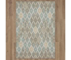 Paradise Grove Light Gray & Turquoise Arabesque Outdoor Area Rug, (8' X 10') -Cuisinart Store 810601166 A0 2