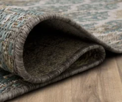 Paradise Grove Light Gray & Turquoise Arabesque Outdoor Area Rug, (8' X 10') -Cuisinart Store 810601166 A8 5