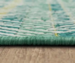 Poolside Diamond Teal & Green Outdoor Area Rug, (8' X 10') -Cuisinart Store 810601178 A8 4