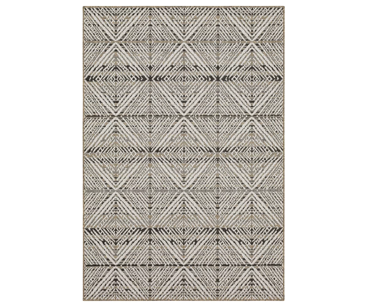 Poolside Diamond Dark Gray & Ivory Outdoor Area Rug, (5' 3" X 7.5') 1 Poolside Diamond Dark Gray & Ivory Outdoor Area Rug, (5' 3" X 7.5')