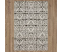 Poolside Diamond Dark Gray & Ivory Outdoor Area Rug, (5' 3" X 7.5') 11 Poolside Diamond Dark Gray & Ivory Outdoor Area Rug, (5' 3" X 7.5') -Cuisinart Store 810601181 A0 2