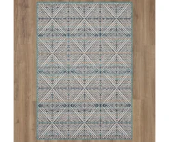 Poolside Diamond Blue & Brown Outdoor Area Rug, (8' X 10') -Cuisinart Store 810601195 A0 2