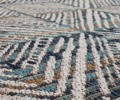 Poolside Diamond Blue & Brown Outdoor Area Rug, (8' X 10') -Cuisinart Store 810601195 A8 3