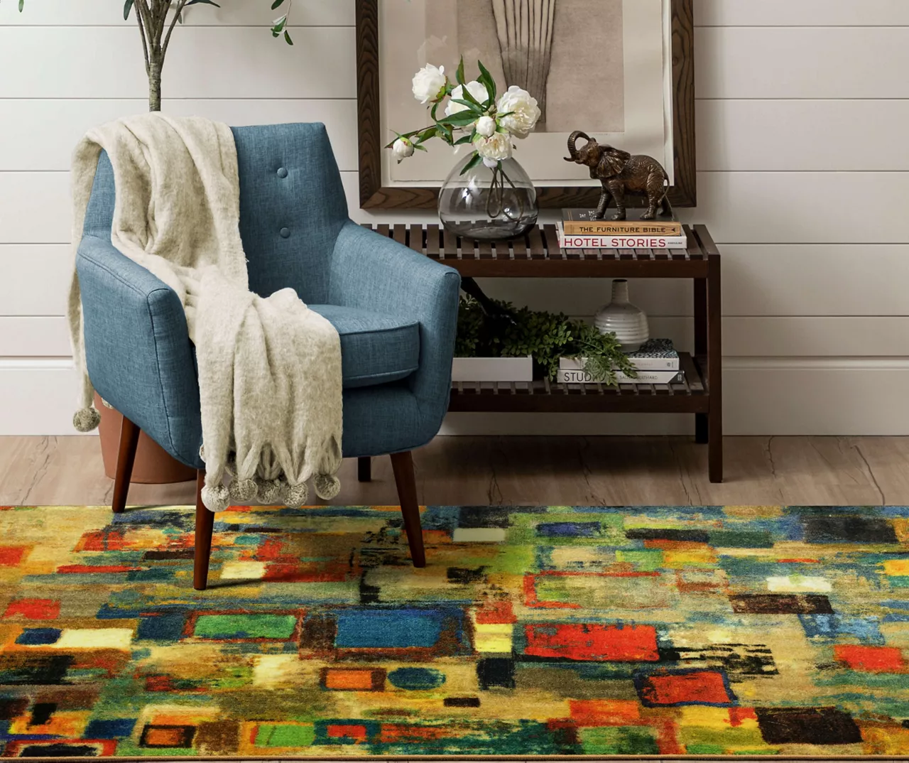 Saratoga Tan & Multi-Color Abstract Area Rug, (5' X 8') 6 Saratoga Tan & Multi-Color Abstract Area Rug, (5' X 8') - Image 6