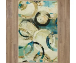Canvas Rings Aqua & Beige Abstract Area Rug, (5' X 8') -Cuisinart Store 810601216 A0 2