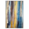 Brush Strokes Water Blue & Yellow Abstract Area Rug, (5' X 8')