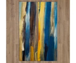 Brush Strokes Water Blue & Yellow Abstract Area Rug, (5' X 8') 11 Brush Strokes Water Blue & Yellow Abstract Area Rug, (5' X 8') -Cuisinart Store 810601235 A0 2