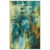 Glaicer Water Blue & Beige Abstract Area Rug, (2' X 3')