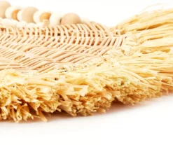 Wild Sedona Raffia & Beads Hanging Wall Fan -Cuisinart Store 810601626 A8 4